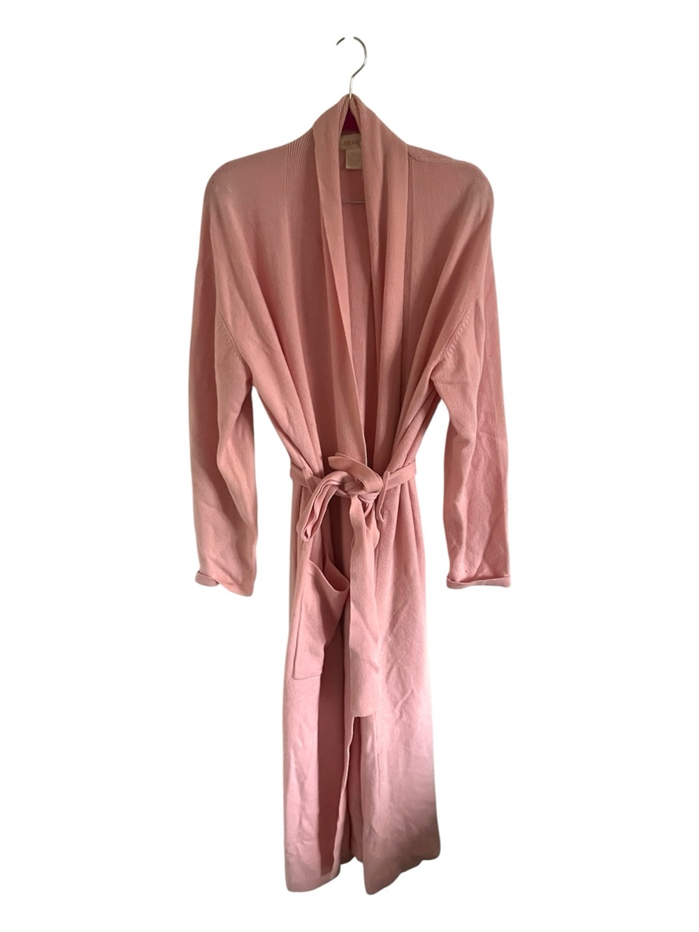 Arlotta Women's Cashmere Long Shawl Collar Robe - Pink, size medium
